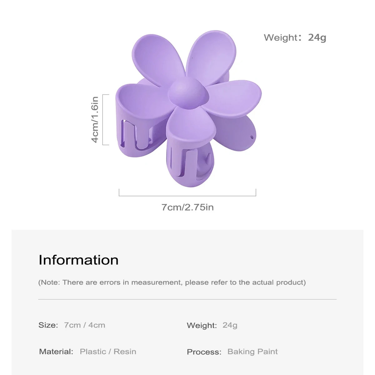 7CM Sweet Flower Hair Claw Clips Frosted Solid Color Women Girls Clip Hairpin Shark tail Accessories 250218