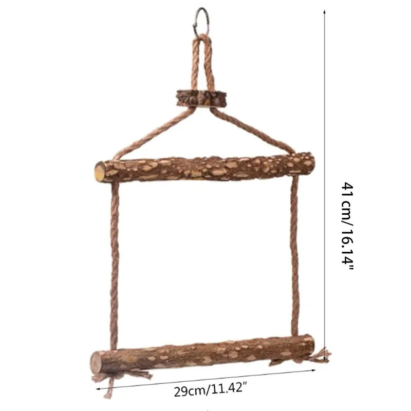 Large Bird Chicken Swing Toy Parrot Macaw Hens Wood Stand Perch Bird Cage Training Stand Holder Chew Toy For Hens Medium Birds 250226