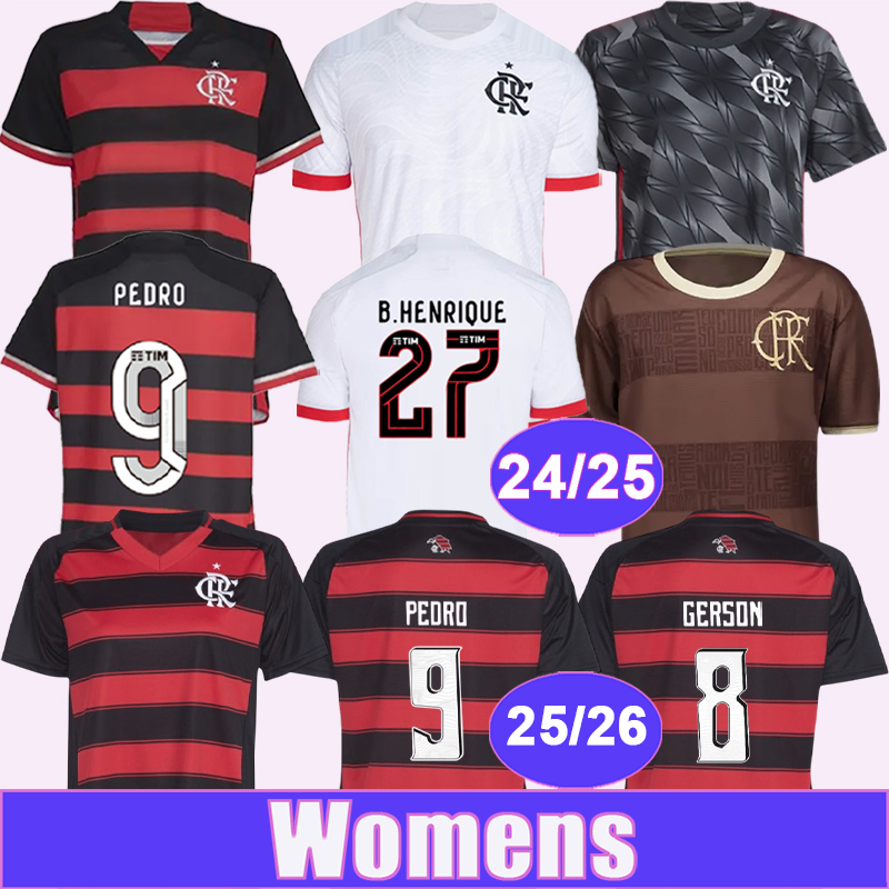 24 25 Flamengo Women Soccer Jerseys PEDRO ERICK VARELA L. ARAUJO THIAGO MAIA LEO PEREIRA ALLAN VICTOR HUGO Home Away 3rd Special Football Shirts