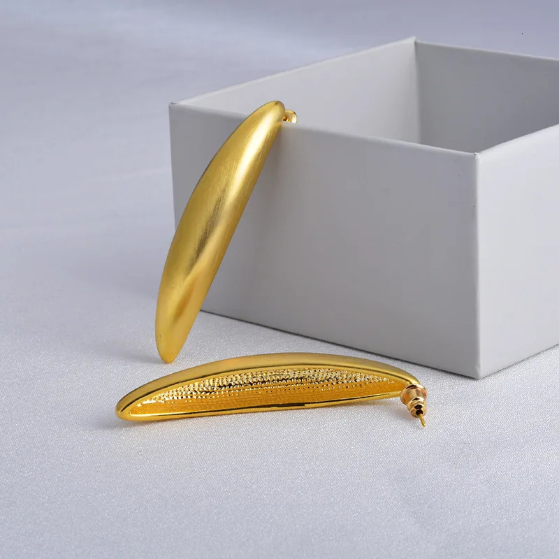 Exaggerated Personality Women Plated 24K Gold Long Earrings Jewelry Simple Fashion Party Anniversary Holiday Gift 250225