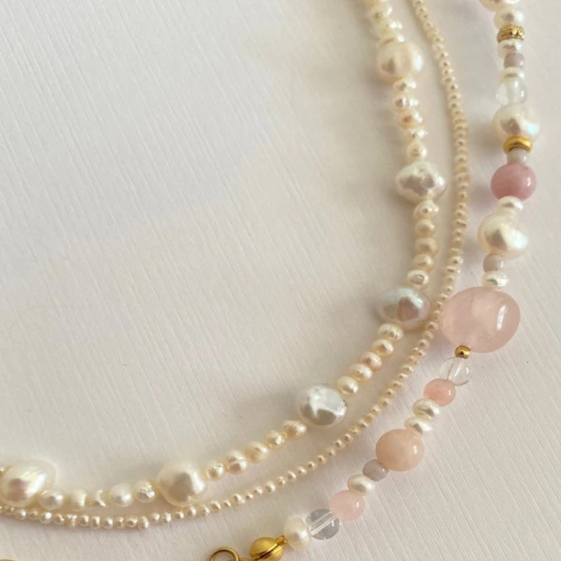 Bohemian Natural Small Pearls Ladies Elegant Fashion Accessories Simple Retro Clavicle Necklace Charm High-End Jewelry Gift 250222