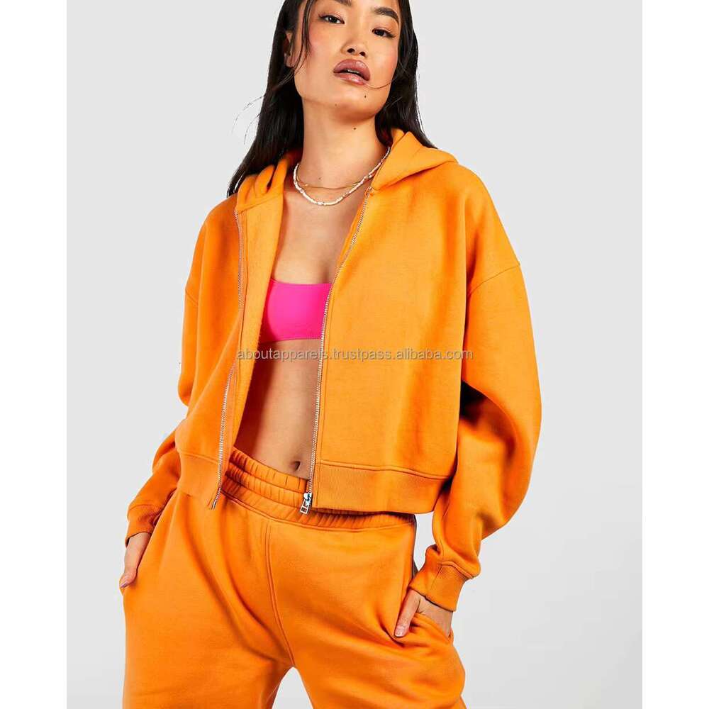 New Fashion Custom Solid Color Heavyweight Hoodie High Quality Oversized Drop Shoulder Casual Solid Knitted Hoodies For Woman