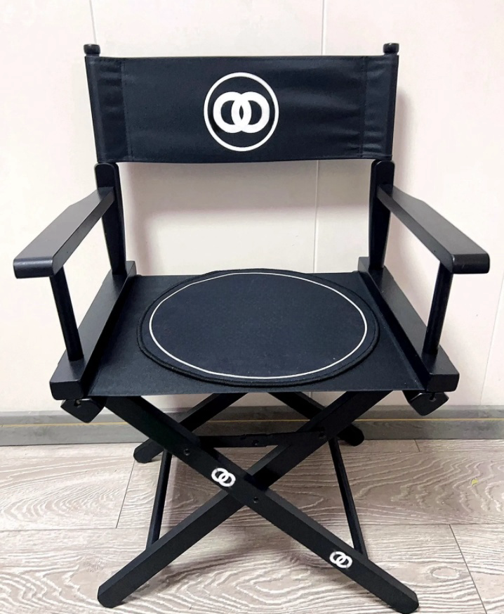 Hot New designer classic letter printing Outdoor folding chairs luxury bedroom leisure chairs fashion brand high legged bar chairs office lazy solid wood chairs