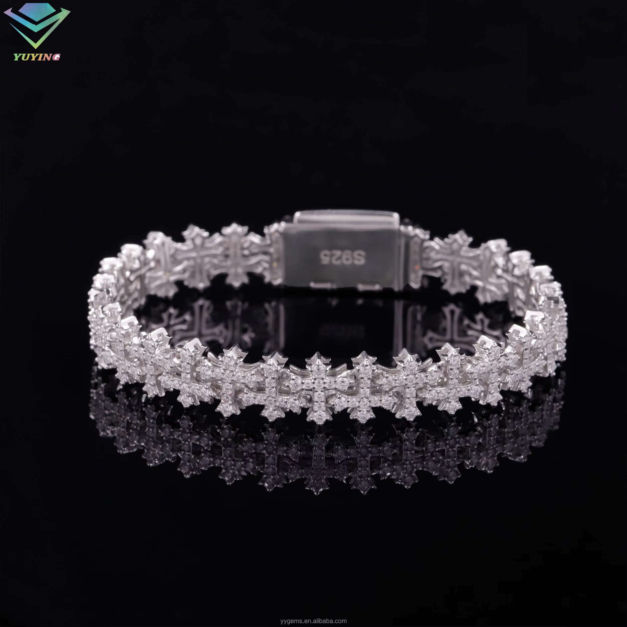 Fine Jewelry Design Rapper Sterg Sier for Men Women VVS Moissanite Cross Cuban Bracelet