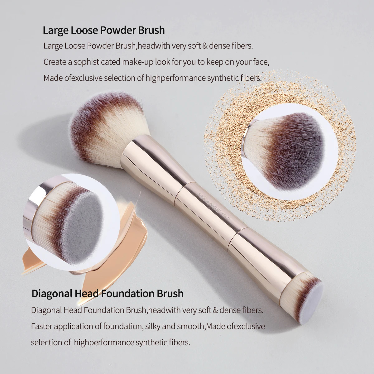 MAANGE 7PCS Makeup Brush Set Dual-ended Foundation Concealer Blush Brush for Blending Liquid Cream Powder Beauty Tools Travel 250224