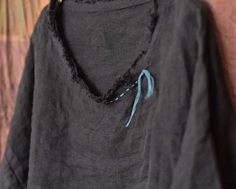 Women Causal Simple Loose Thin Ramie Shirt Solid Color Blouse Ladies Vintage Female 2024 Long Sleeves Summer Spring Tops