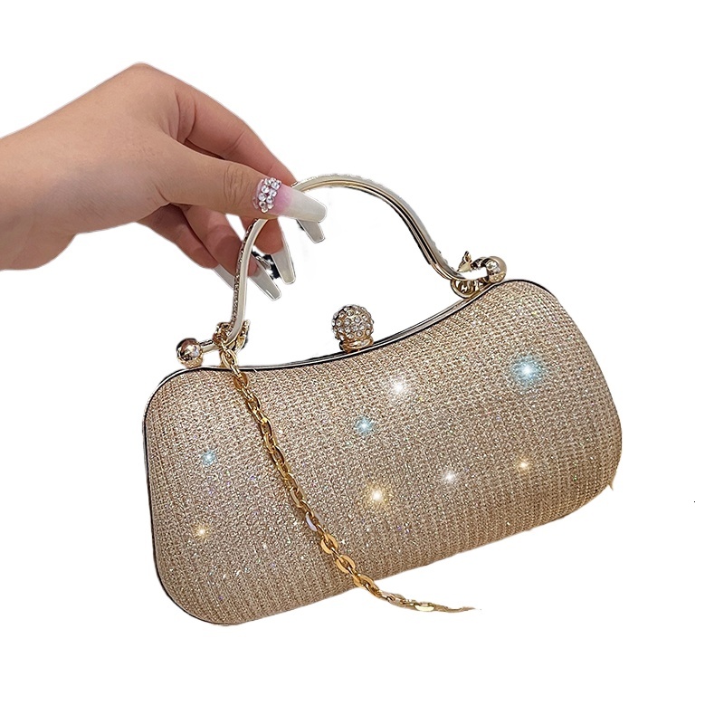 Chain Evening Dinner Shoulder For Women Handbag - Fashion Crossbody Bags Vintage Underarm Bag Satchel (Black)