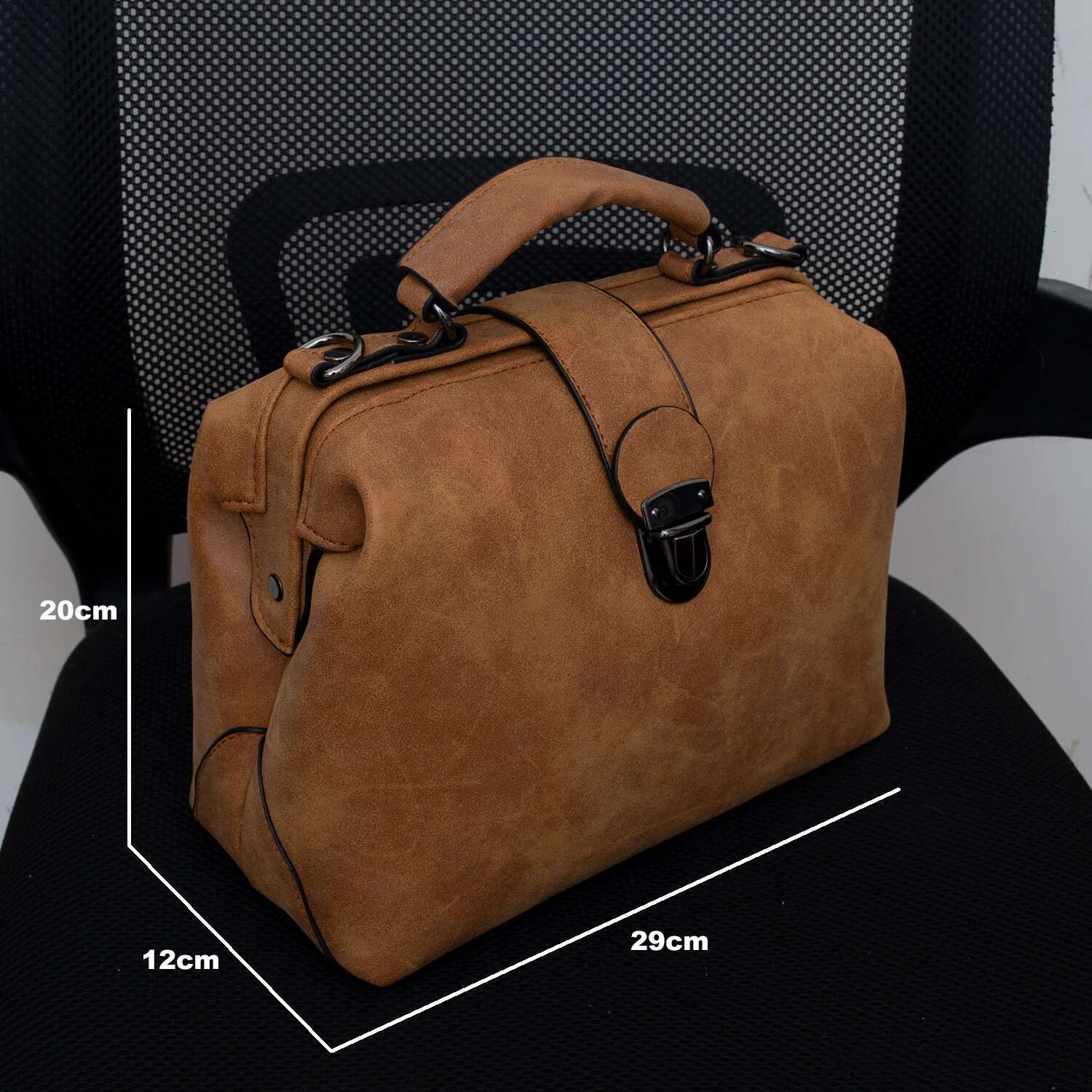 Fashion Plaid Rivets Design Doctor Crossbody Bags For Women new style High Quality PU Leather Tote Solid Color Shoulder Handbags