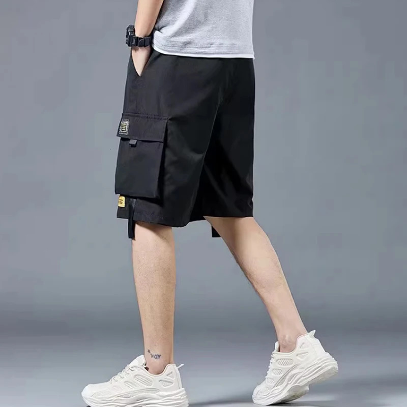 Cargo shorts mens summer loose-fitting five-point pants multi-pocket functional sports pants 250225