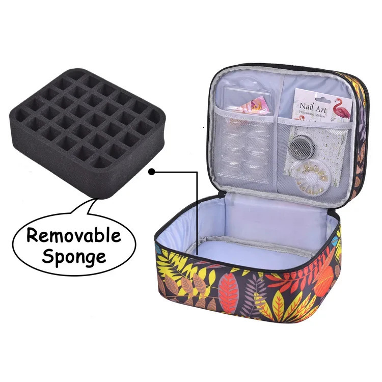 30 Grids Nail Polish Storage Bag Double Layer Manicure Sets Bag with Handle for Nail Varnish Essential Oil for Travel 250221