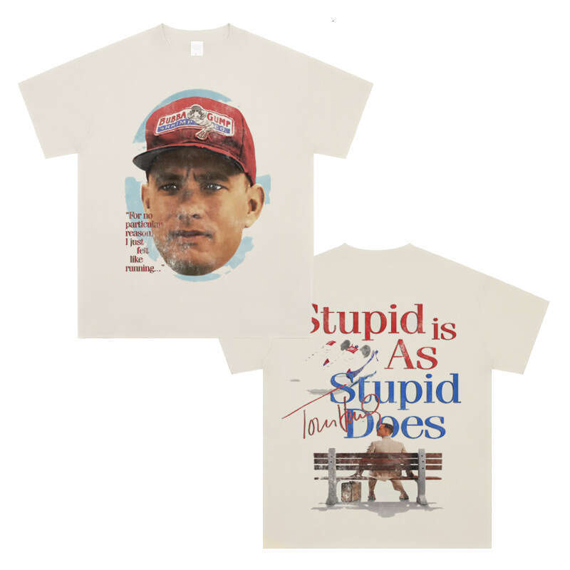 Cotton T Euro inspirational movie "Forrest Gump" Tom Hanks short sleeved American loose fit