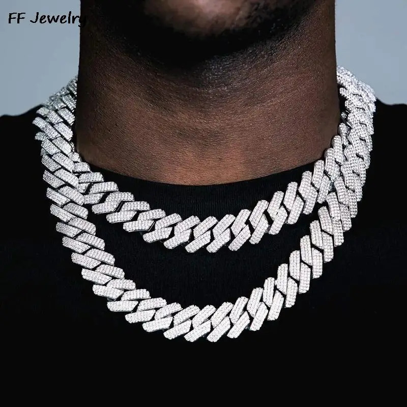 Iced Out CZ Stone Men jewelry Hip Hop Micro Pave 20mm Cuban Link Chain High Quality Heavy Chunky Necklace 3 Rows Cubic Zirconia 250225