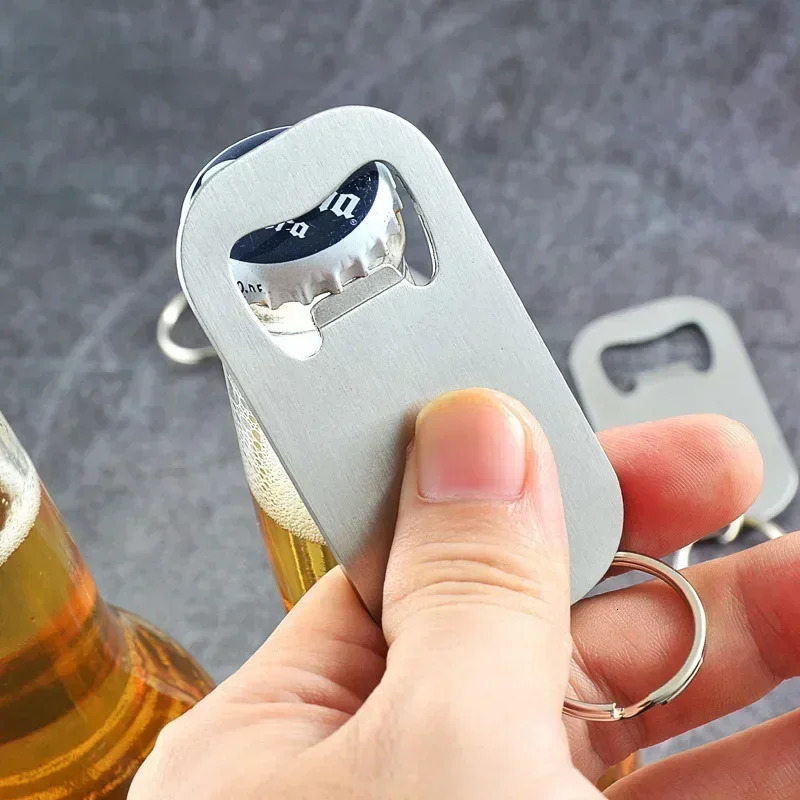 Metal Portable Creative Stainless Steel Bottle Opener Keychain Soda Drink Starter Portable Bottle Openers Bar Key Chain Pendant 250221