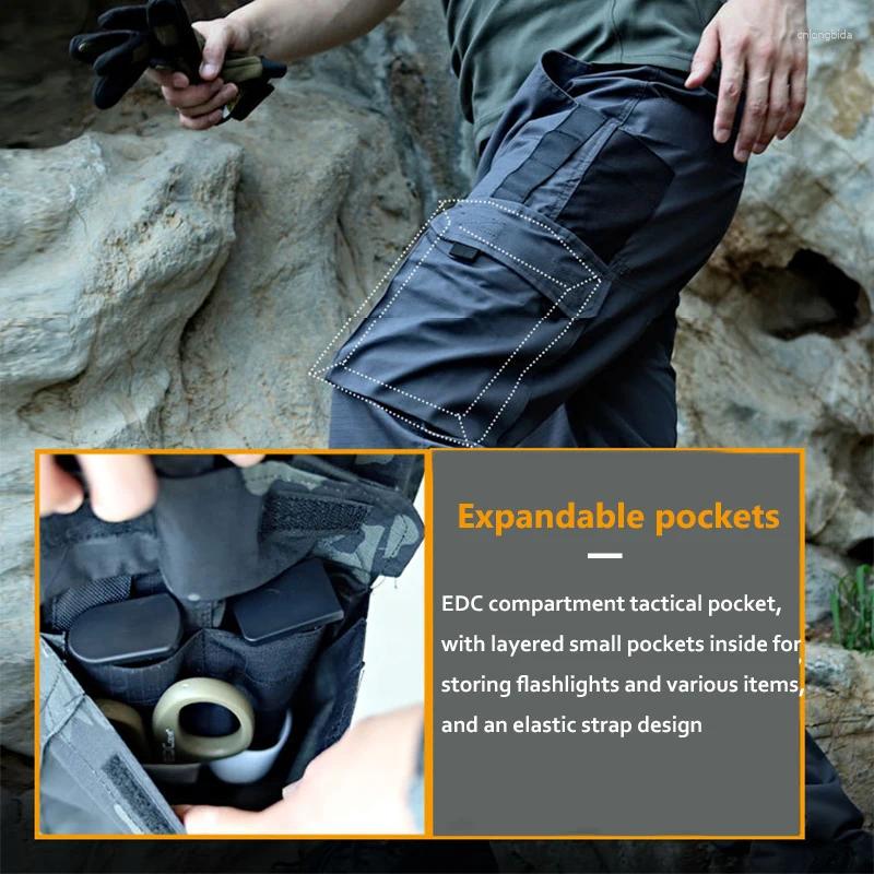 Mens Pants Outdoor Work Tactical Mens Waterproof Cargo Trousers Spring Multi-pocket Wear-Resistant Hiking Training Overalls
