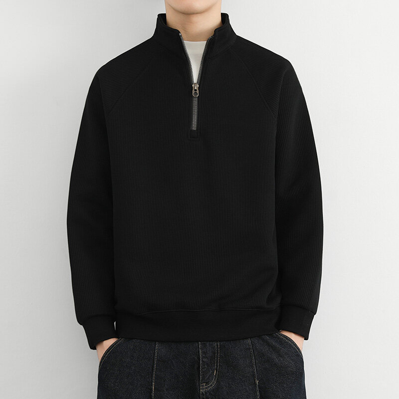 MM03221 2025 new spring half zip lapel sweatshirt men's pullover