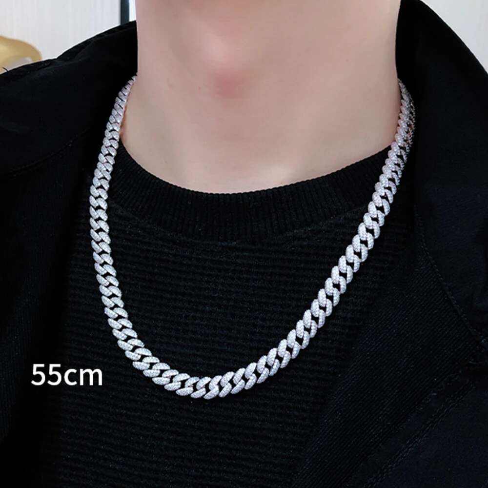 8mm Hip Hop Cuban Zircon Necklace For Men Women Unisex Sterg Sier Cubic Zirconia k Chain Party Jewelry Wholesale
