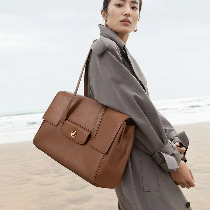 Genuine Leather Designer Tote New High Quality Cowhide Vintage Shoulder Bag Original Brands Large Capacity Briefcase