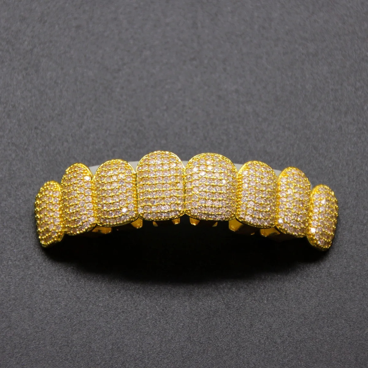 Feel Style Baguette Teeth Set For Unisex Cubic Zirconia Stone Top Bottom Packing Hip Hop Gift Jewelry For Men Women 250220