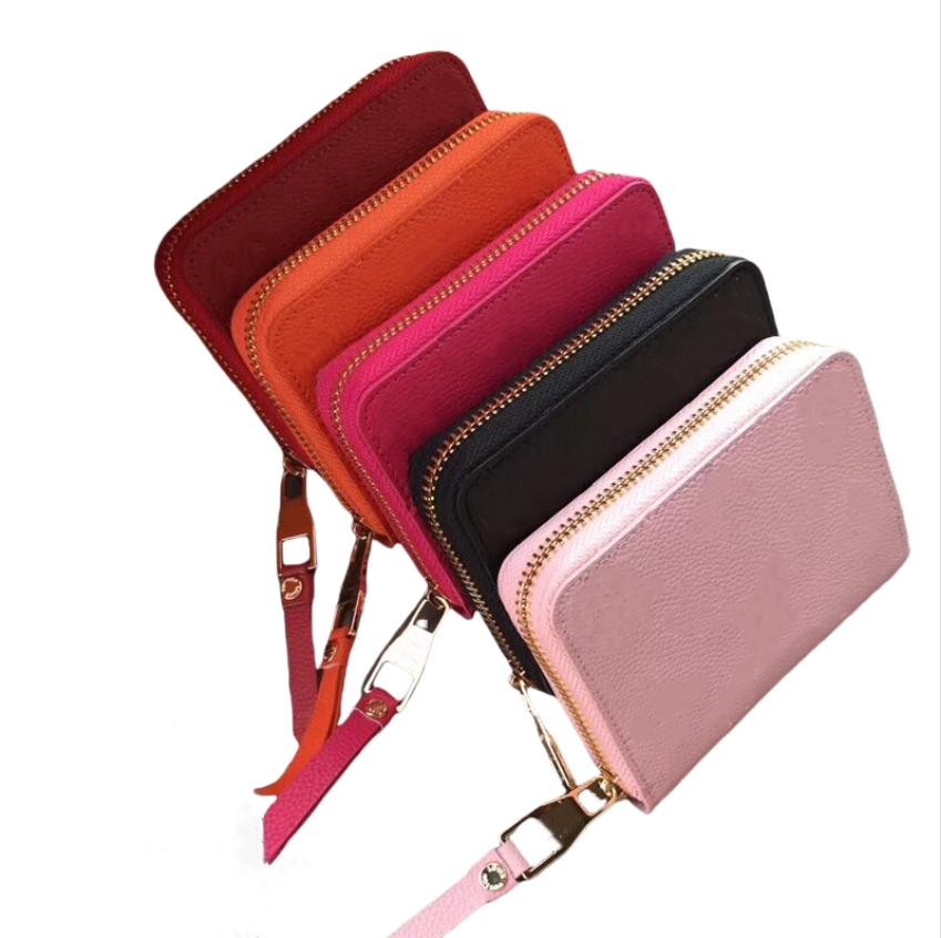 Designer women wallet original box card holder woman bag purse luxury fashion wholesale embossed flowers letters