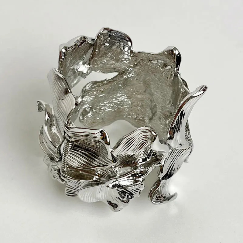 Draweye Flowers Bracelet for Women Hiphop Punk Style Vintage Ins Fashion Jewelry Bangles Exaggerated Pulseras Mujer 250225