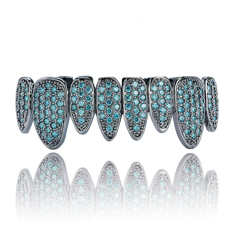 Teeth Set for Unisex Top Bottom Mouth Silver Color Teeth Grills Tooth Cap Removable Dental Fashion Body Jewelry 250220