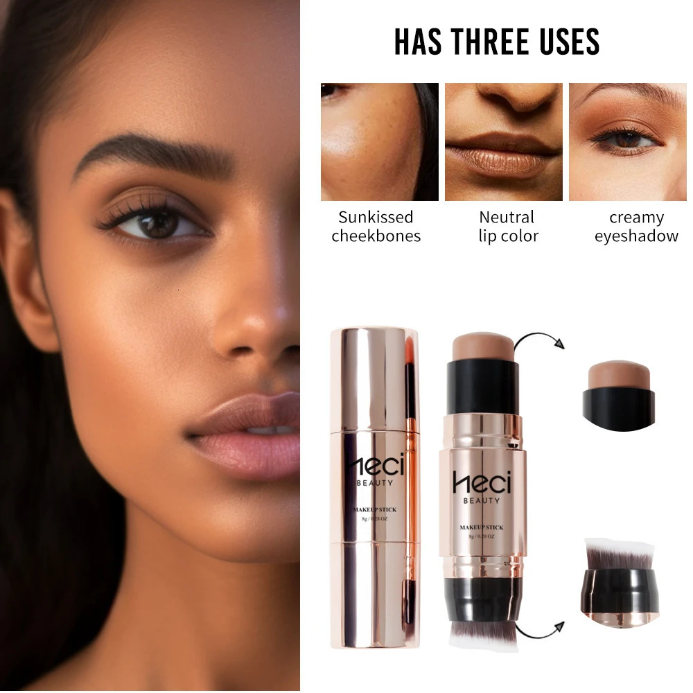 DouHead Silky Smooth Rose Bronzer Stick Waterproof Brighten Hydrating Creamy Highlighter Balm Body Matte Contour 250219