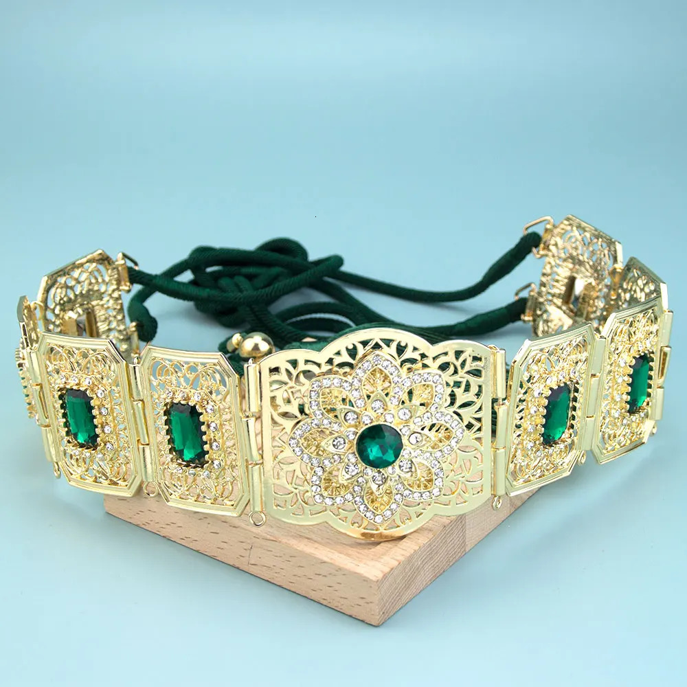 Poyasa Arabic Women Dress Belt Moroccan Caftan Belt Gold Color Metal Wait Chain Adjustable Length For Women Party 250225