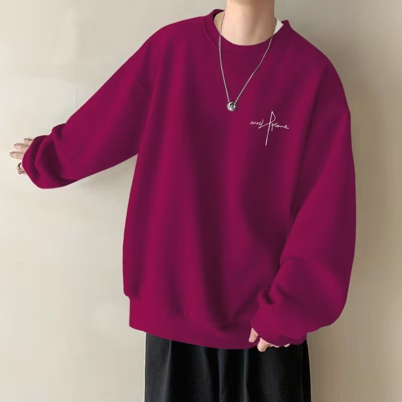TB02252 Half zipper men's stand collar sweatshirt men spring and autumn retro tops solid color jacket