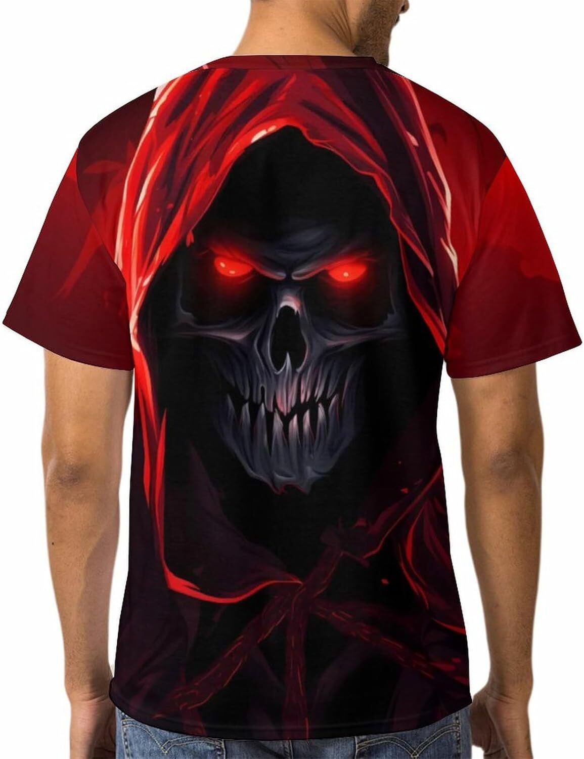Mens T shirt Men's Grim Reaper Skull Print Tee Shirt Novelty Western T-Shirt for Men Casual Short Sleeve Crew Neck Tops tee Casual tops summer cl