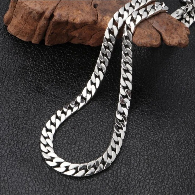 7mm BOCAI Real S925 Silver Jewelry Accessory Cuban Chain Fashion Punk Rock Hip-Hop Bold and Domineering Mens Necklace 250225