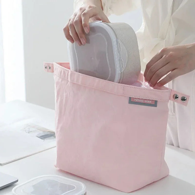 Womens Lunch Bag Office Worker Meal Insulated Handbag Portable Picnic Bento Box Bag for Kids Fruit Fresh-keeping Pouch 250225