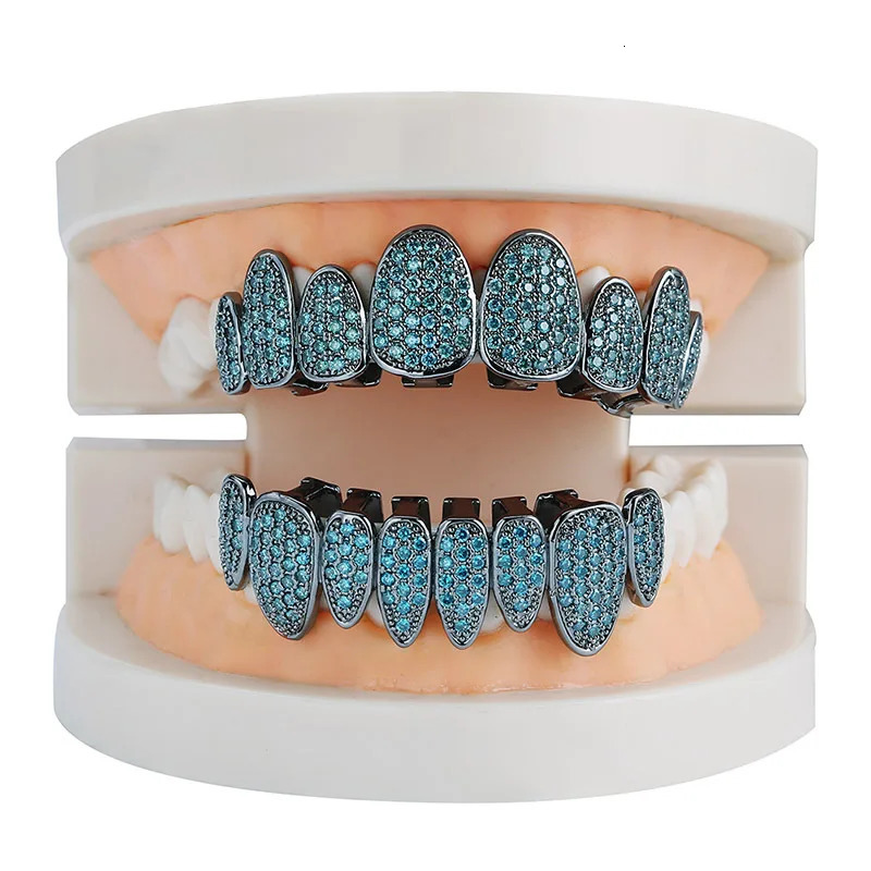 Teeth Set for Unisex Top Bottom Mouth Silver Color Teeth Grills Tooth Cap Removable Dental Fashion Body Jewelry 250220