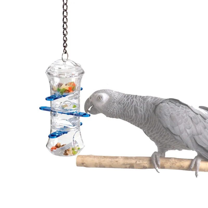 CAITEC Parrot Toys Push and Pull Interactive Treat Holder Bite Resistant Foraging Bird Toy for Medium to Large Size Parrots 250226