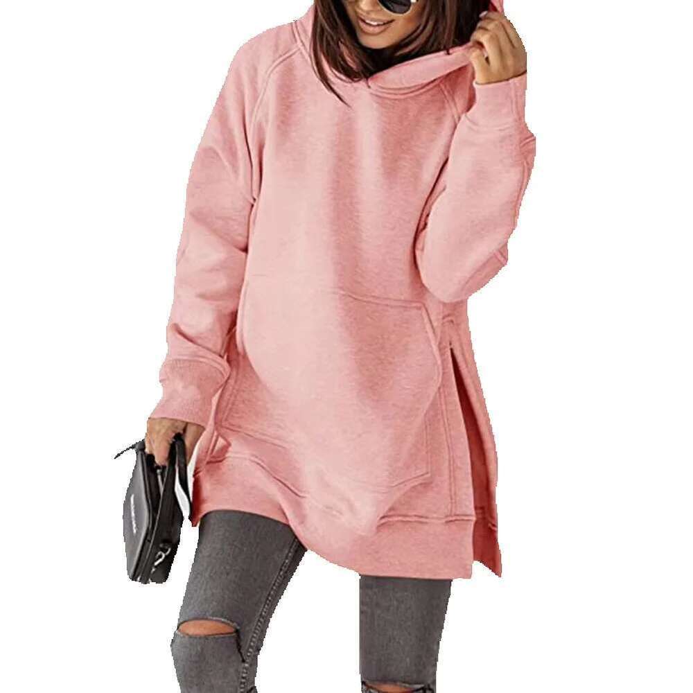Wholesale Cheap Price New Personality Street Sweater Hooded Long High Split Fleece Women Hoodies