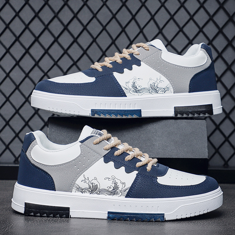 Spring new breathable comfy white men's trend all match thick sole sports casual hot board fashion shoes