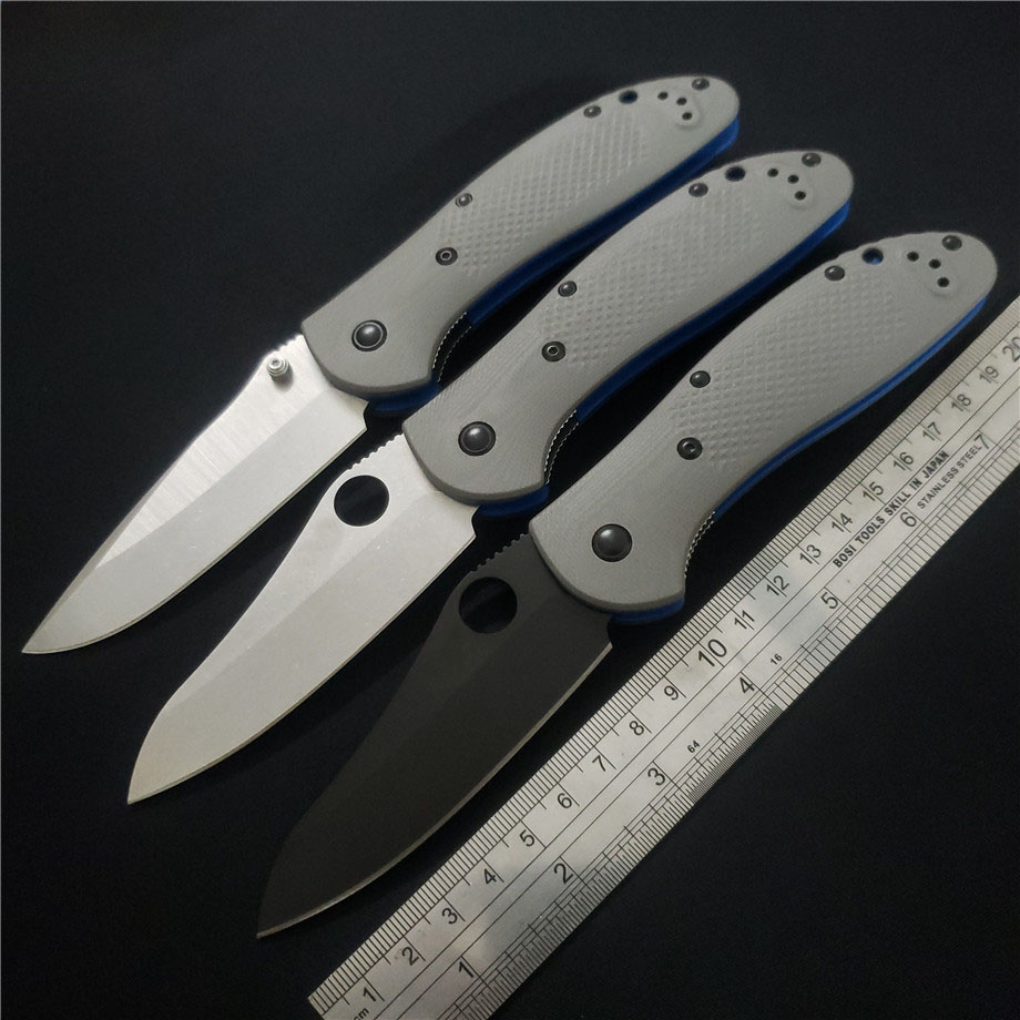 3Models 550 Axis Folding Knife 3.42 Cpm-20Cv Satin Plain Blade, G10 Handles 550Bk-1