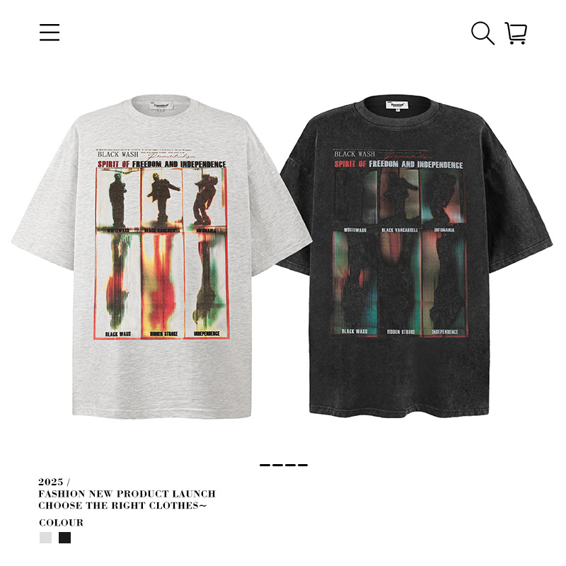 Men's Women's Designer T-Shirts Vintage Cotton Washed Shirt For Men Hip Hop Streetwear Oversize T-shirt Print Letter