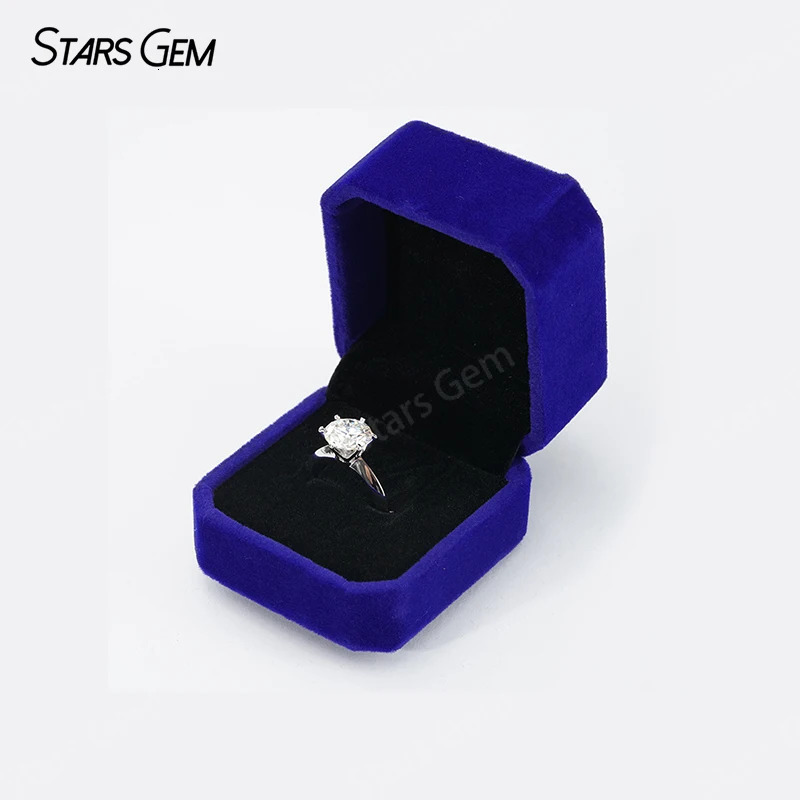 S925 Silver Round Bright Cut Ring Card Engagement Ring Exquisite Jewelry 250220