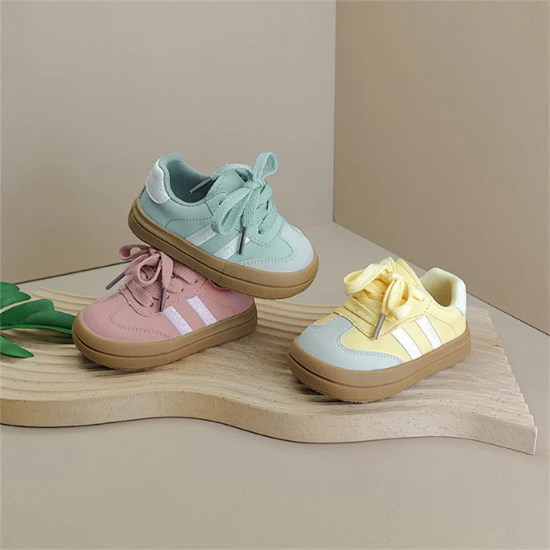 2025 Spring Baby Shoes Leather Toddler Kids Sneakers Outdoor Boys Tennis Soft Sole Fashion little Girls Sneakers EU 16-25 250226