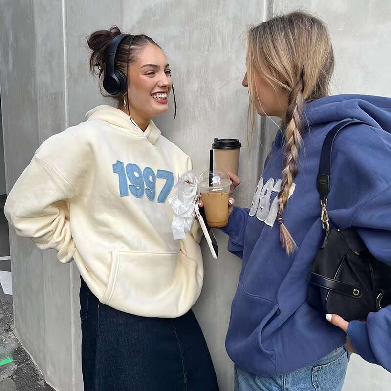 Women's Autumn Winter Hoodies & Sweatshirts New Digital Print Long Sleeve Hooded Loose Hoodie Trendy Girls Sweater