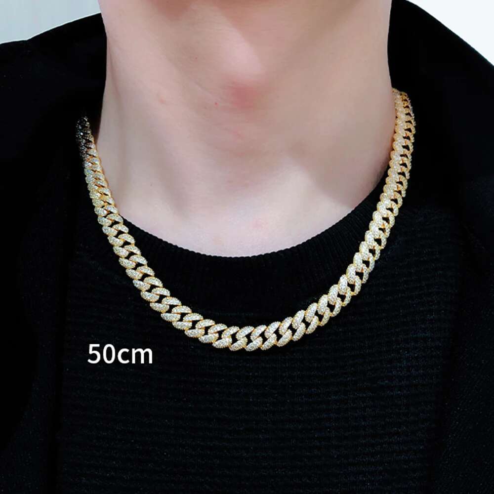 8mm Hip Hop Cuban Zircon Necklace For Men Women Unisex Sterg Sier Cubic Zirconia k Chain Party Jewelry Wholesale