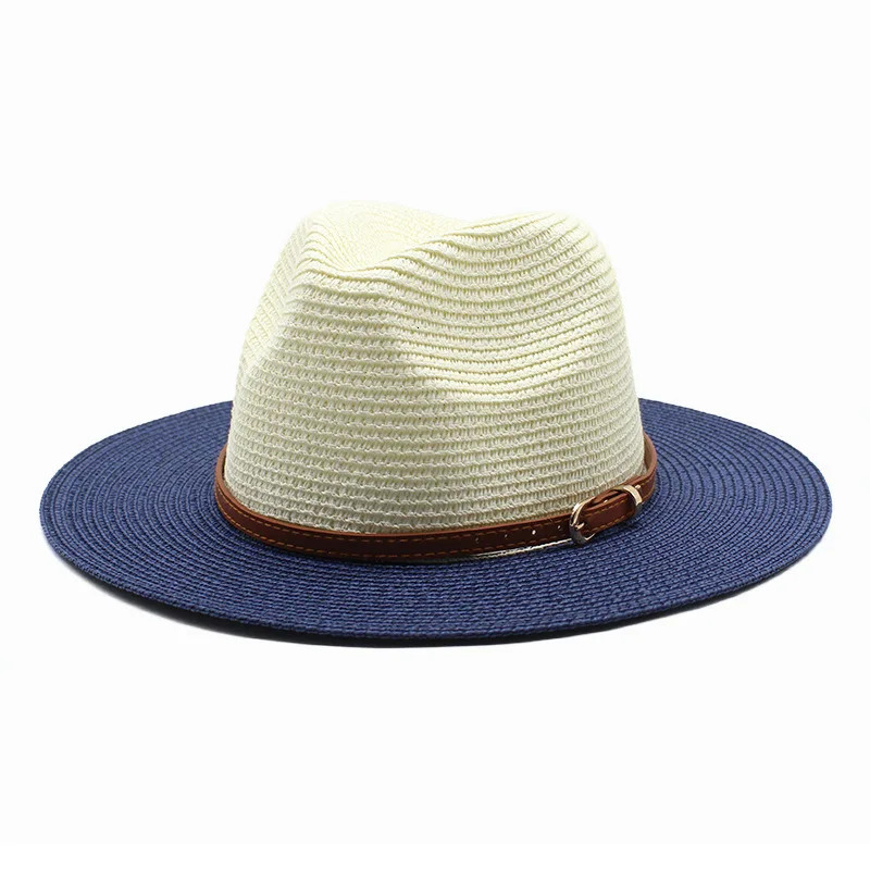 Straw hat two-color gradient sun hat outdoor sun hat straw hat seaside sunscreen beach hat sun hat various accessories wholesale 250218