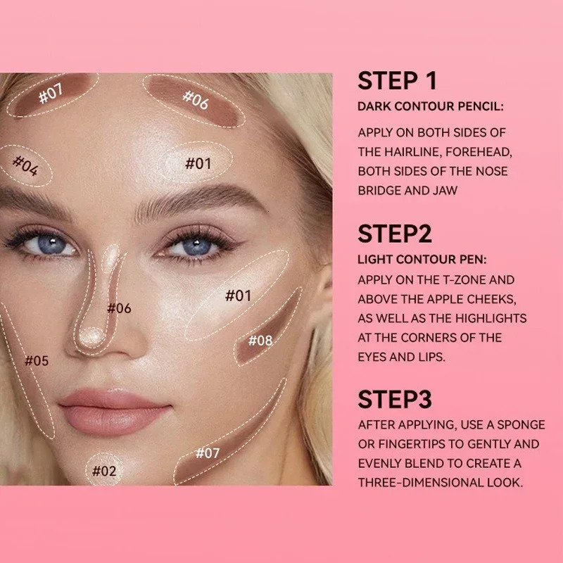 Face Contouring Highlighter Stick Silkworm Highlight Brighten Outline Contour Pearly Matte Concealer Cream Makeup Tool 250219