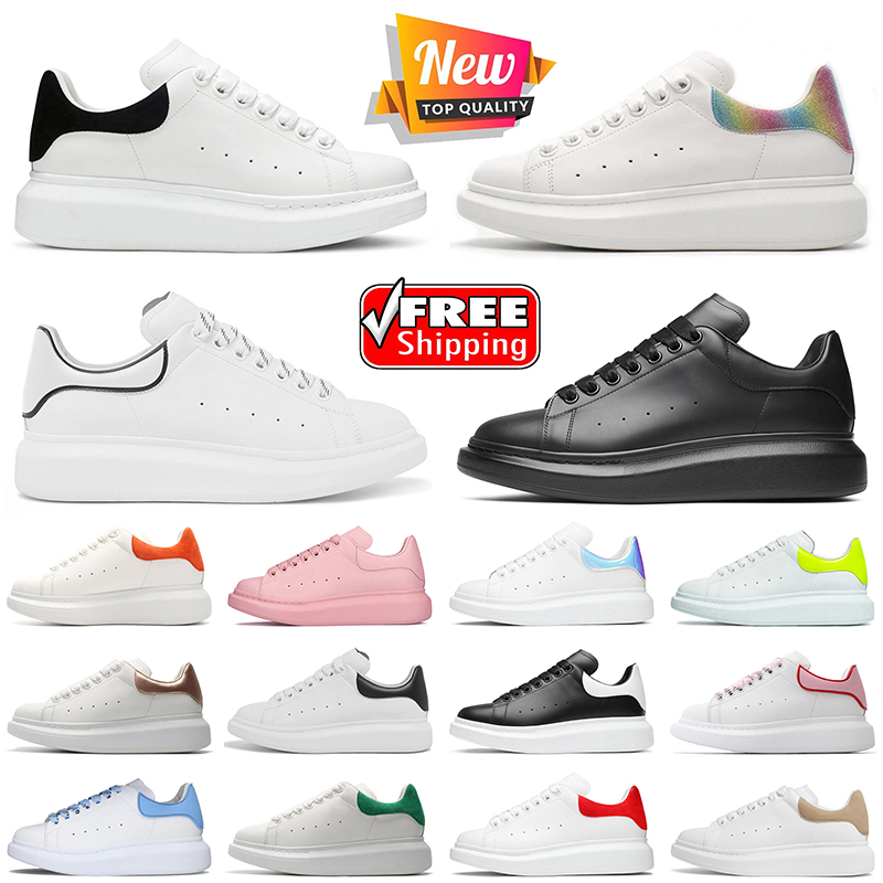 Luxury Fashion White Smooth Calf Leather Black Suede Designer Casual Shoes Large Flat Laces Oversized Rubber Sole Platform Sneakers Women Mens dh