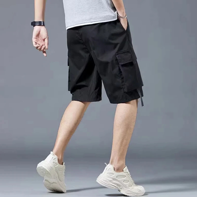 Cargo shorts mens summer loose-fitting five-point pants multi-pocket functional sports pants 250225