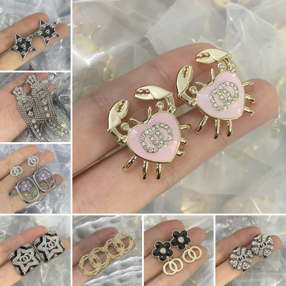 High Quality Crystal Earrings Geometry Designer Ear Stud Pearl Brass Copper Correct Letter Earring Fashion Womens Elegance Wedding Party Jewelry Accessories