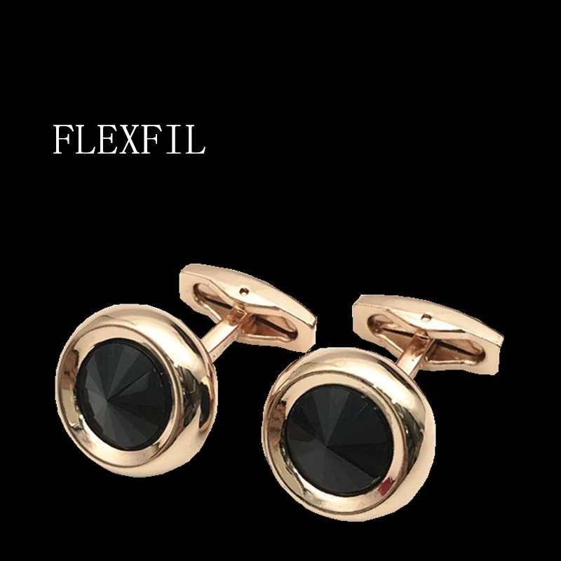FLEXFIL shirt cufflinks for men cuff buttons cuff links High Quality crystal wedding abotoaduras Jewelry 250220
