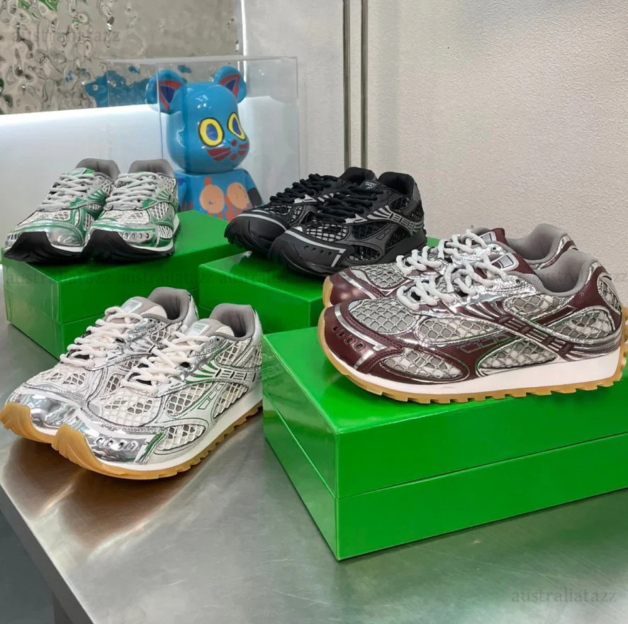 Sneakers designer shoes TOP Fishnet Upperr womens mens luxury trainers leather mesh nylon fabric shoes outdoor sneakers high quality Lightweight 35-45