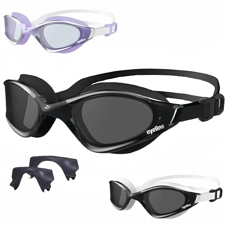 Professional Racing Swimming Goggles Men Women HD Anti Fog Bayer Lens Water Sports Eyewear Swim Glasses Replaceable Nose Pad 250226