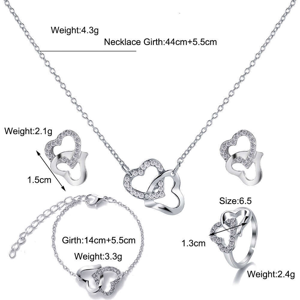 New Eternal Unity Jewelry Creative Dot Dia Necklace Earrings Bracelet Ring Four Piece Set